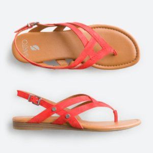 SARTO Gretchen Strappy Suede Sandal  7.5 | Red